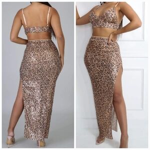 NEW Unbothered Sequin 2pc Skirt Set Large